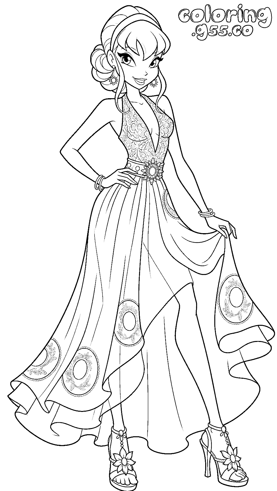 winx club stella ball gown fashion line art