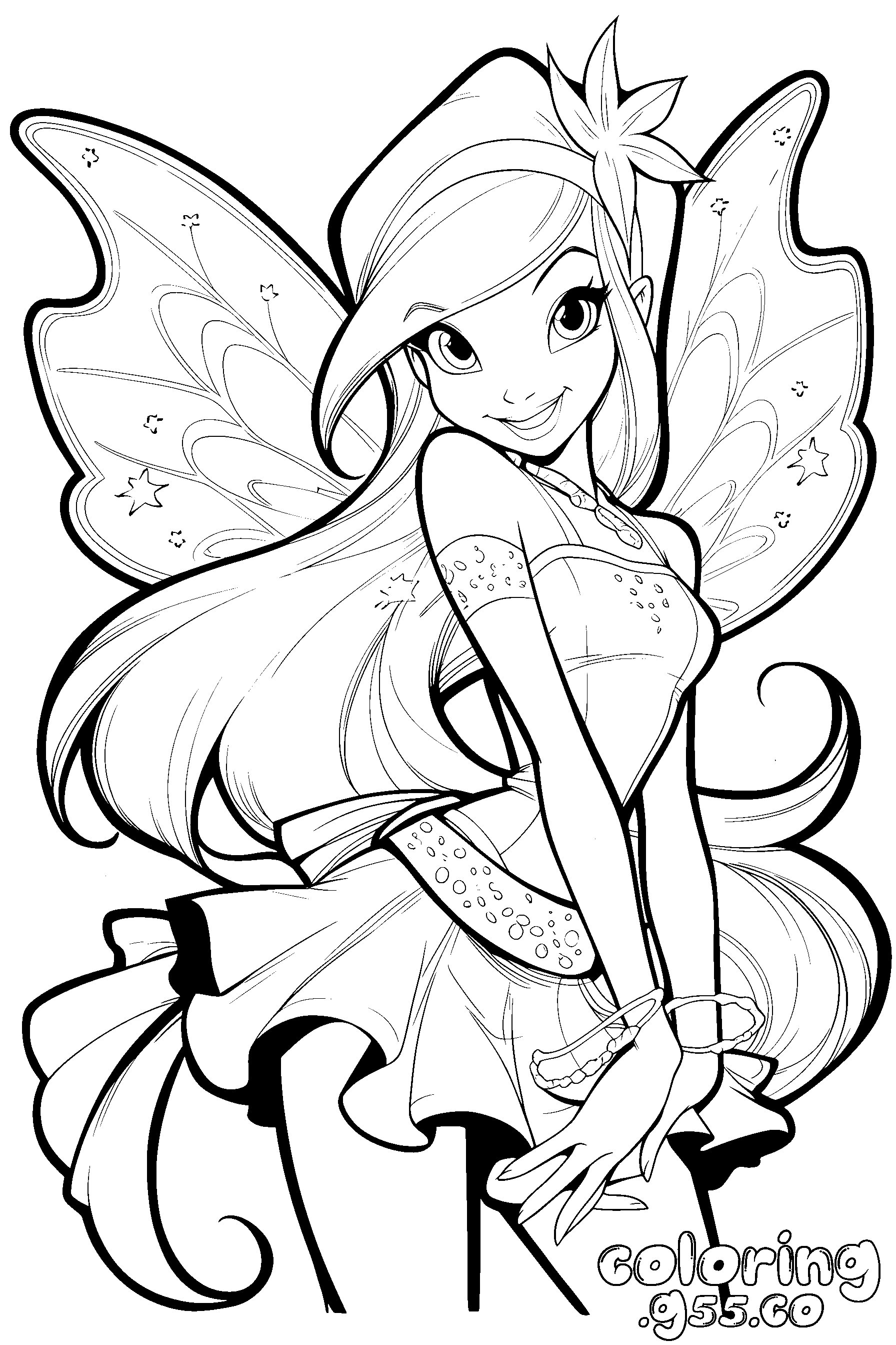 winx club stella charmix magic coloring sheets for kids