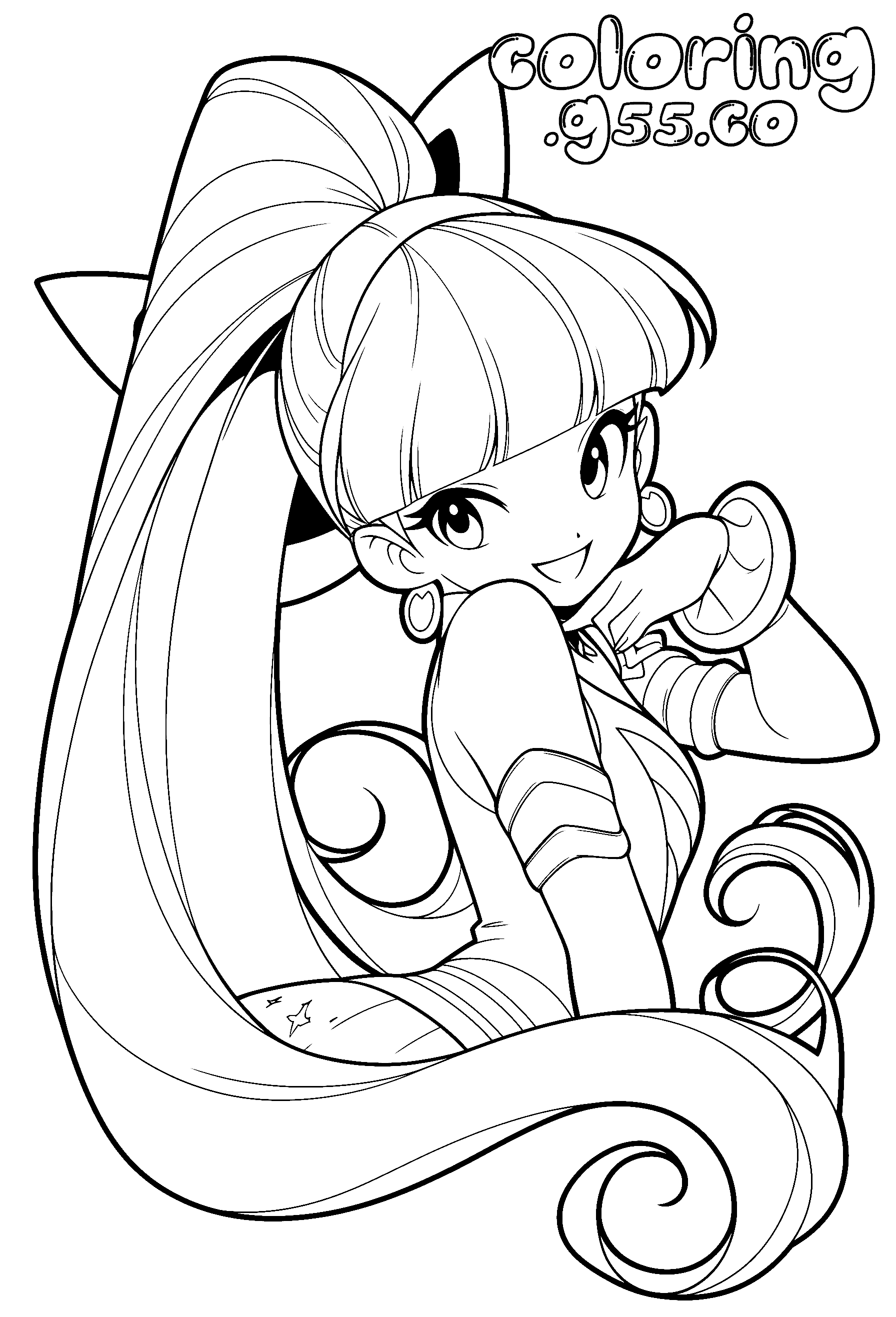 winx club stella high ponytail line arts for kids