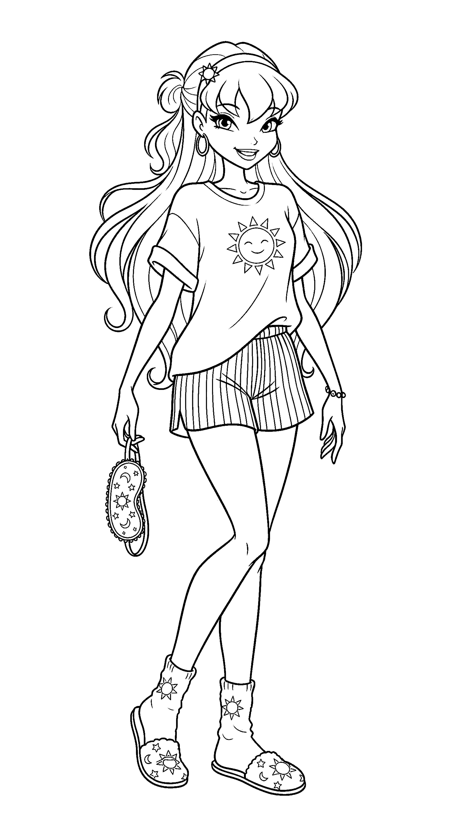 winx club stella pajama party line art