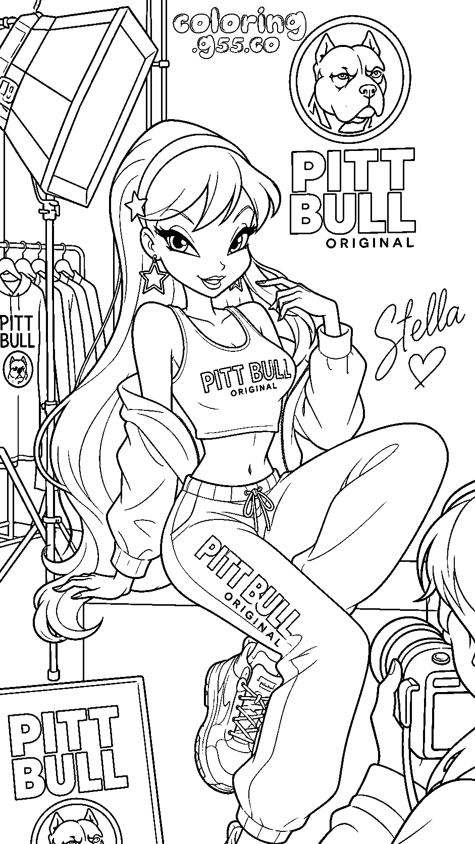 winx stella photoshoot pitt bull line art