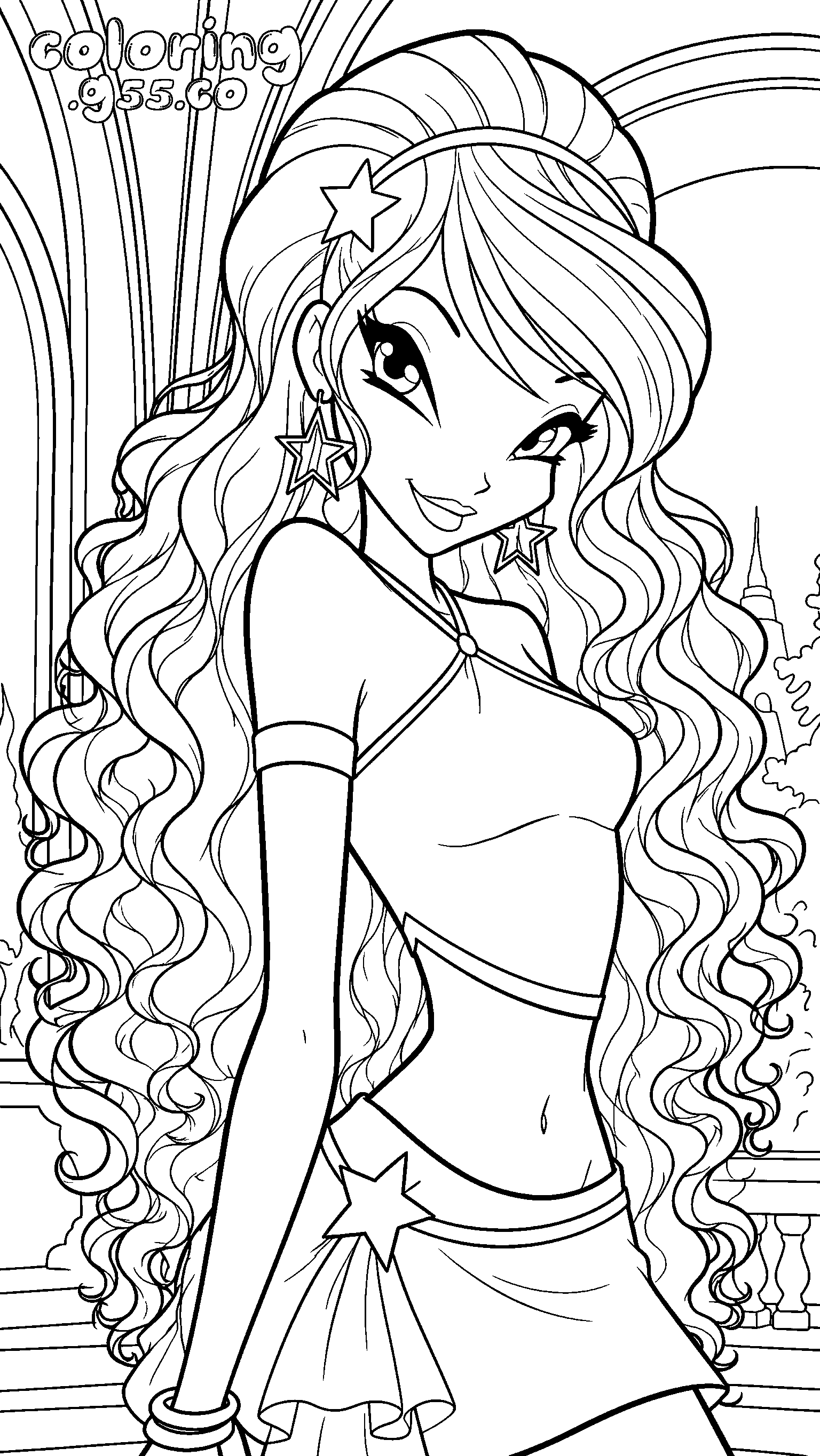 winx stella star jewelry line art for kids