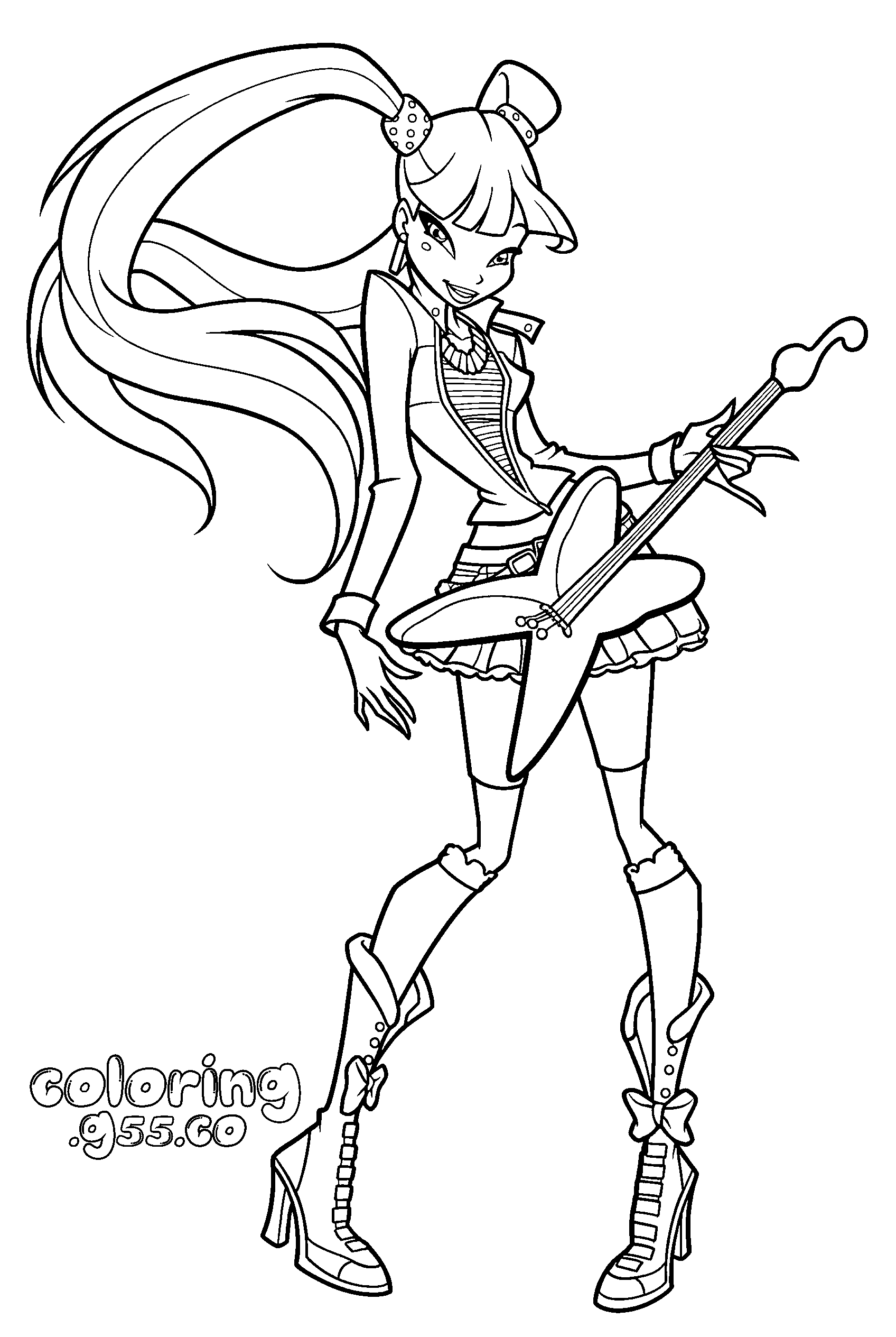 winx club musa electric guitar rocker outfit line arts for kids