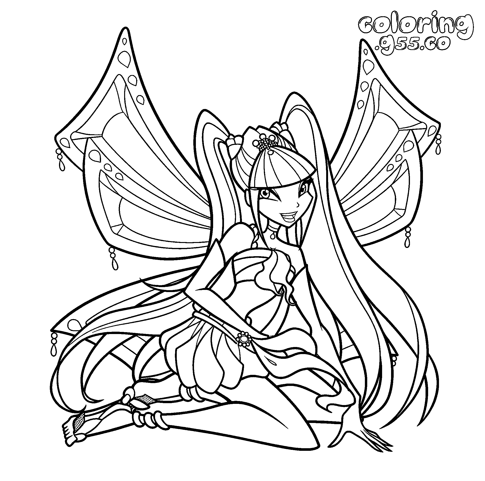 winx club musa enchantix fairy flying magic line arts for kids
