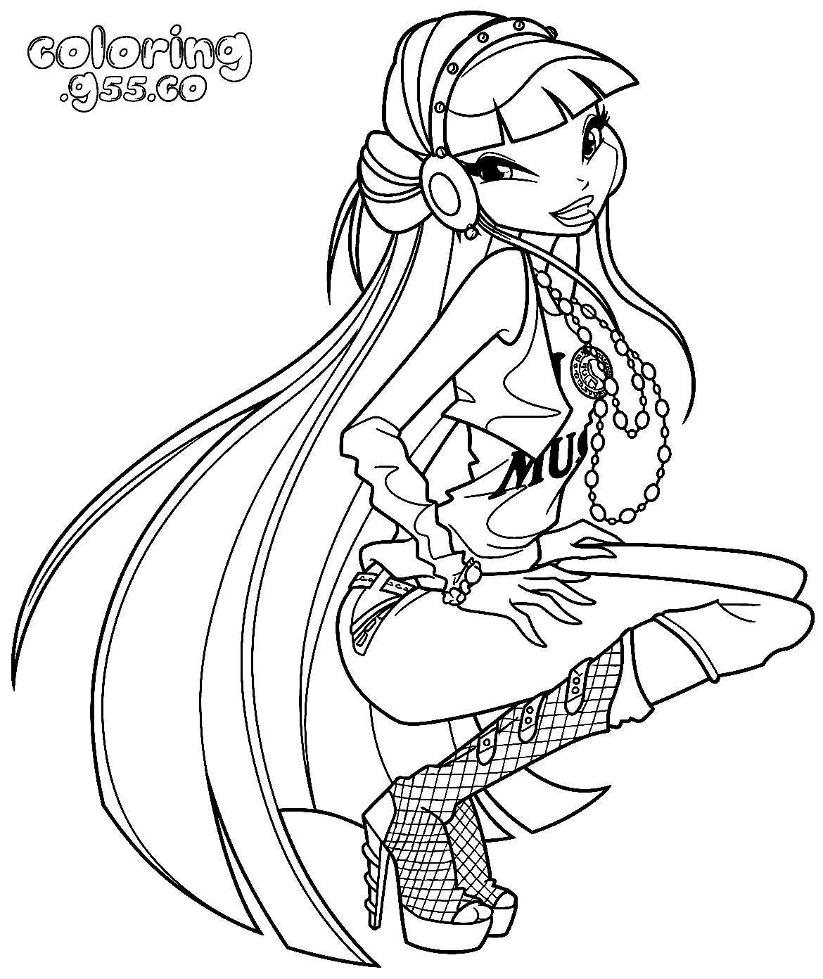 winx club musa hip hop streetwear style line arts for kids