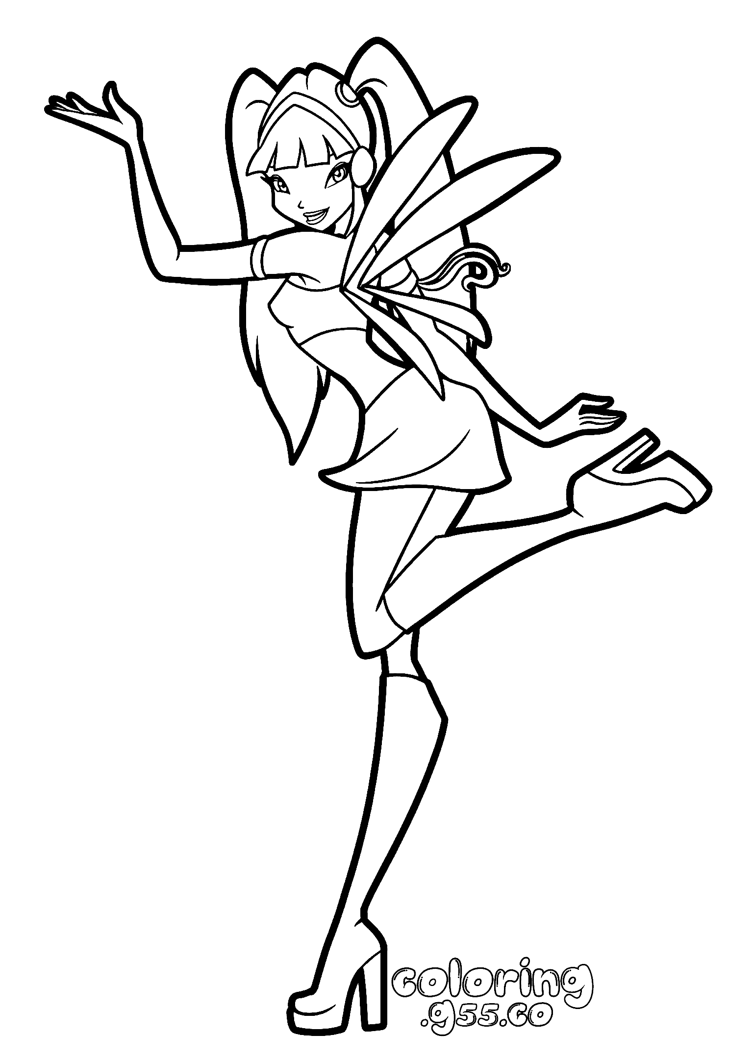 winx club musa magic transformation pose line arts for kids