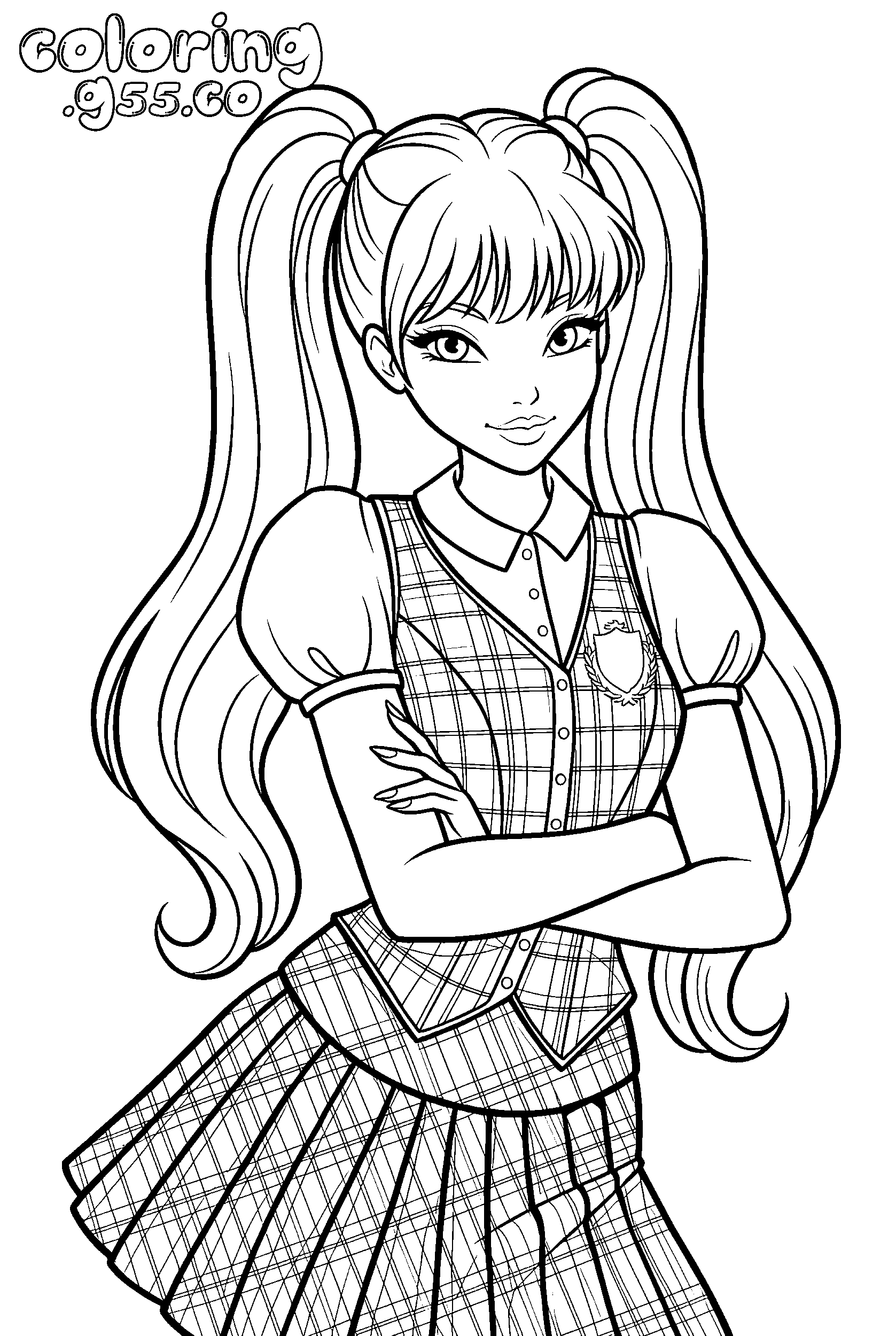 winx club musa school uniform line art