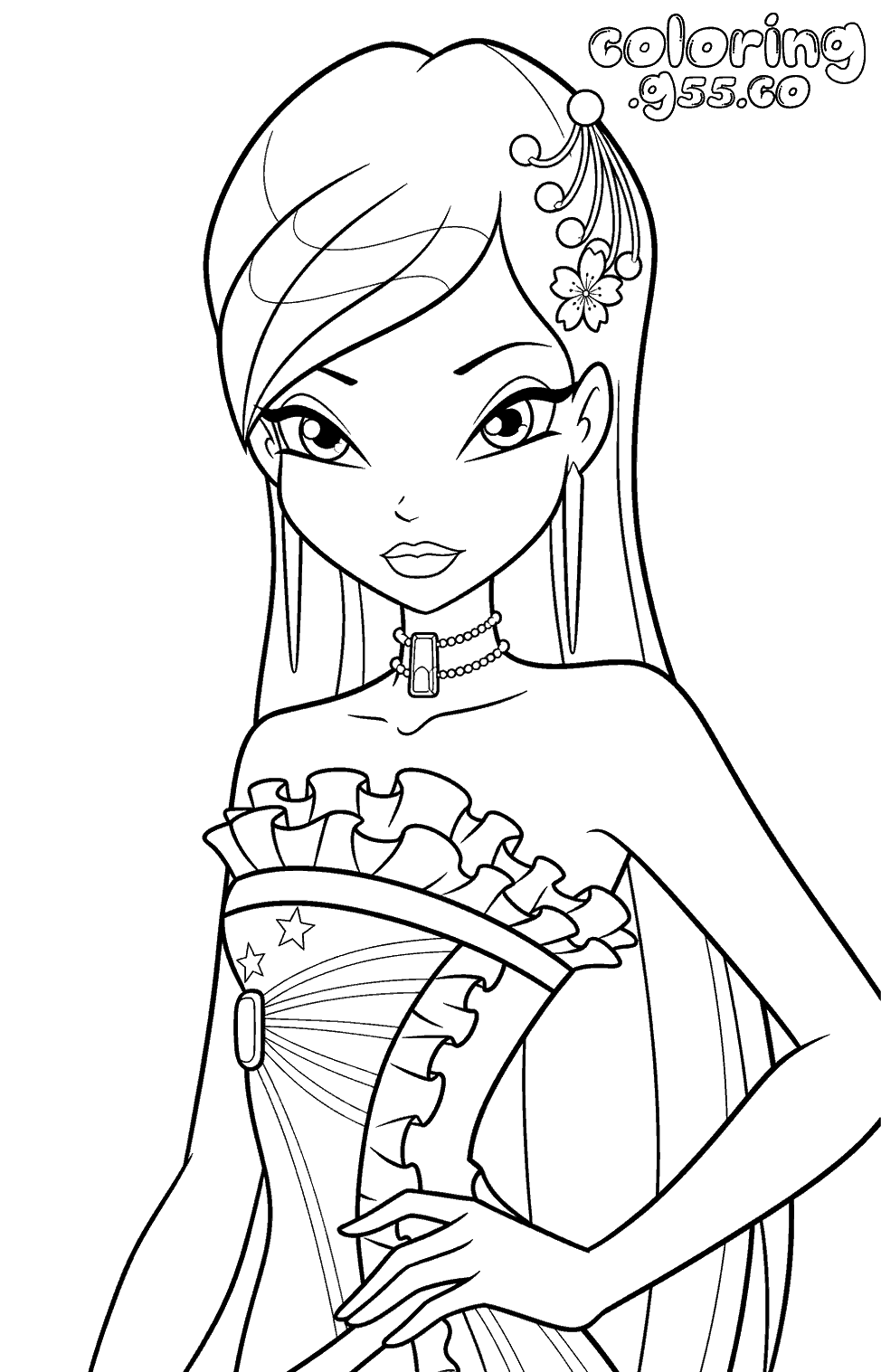 winx club musa star corset line art