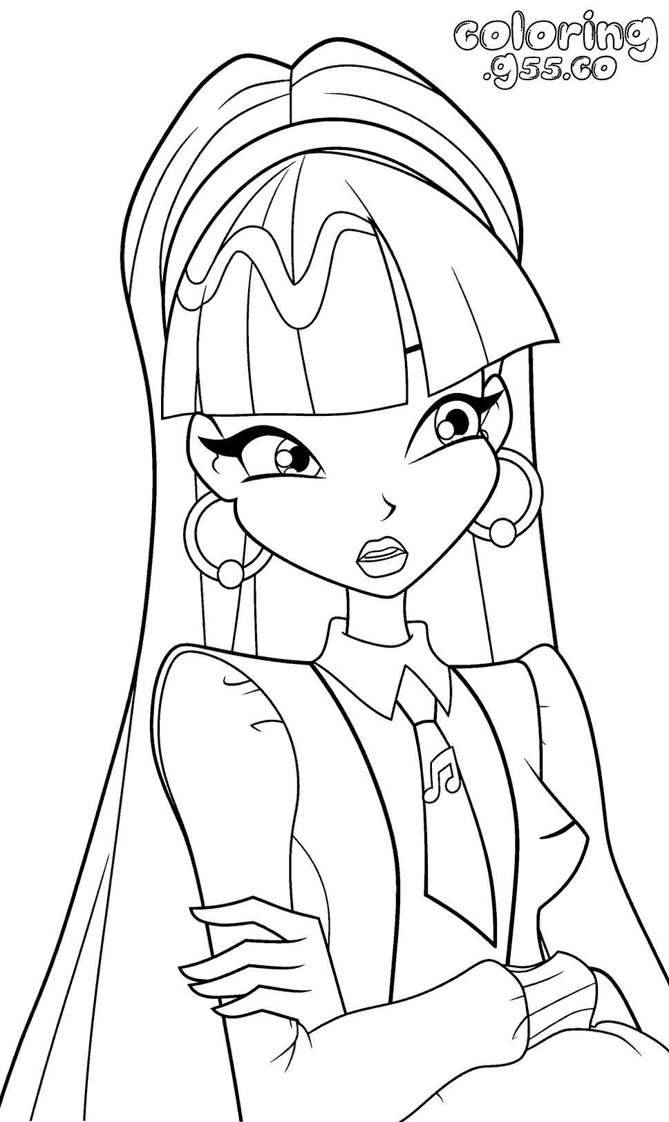winx club musa student line art