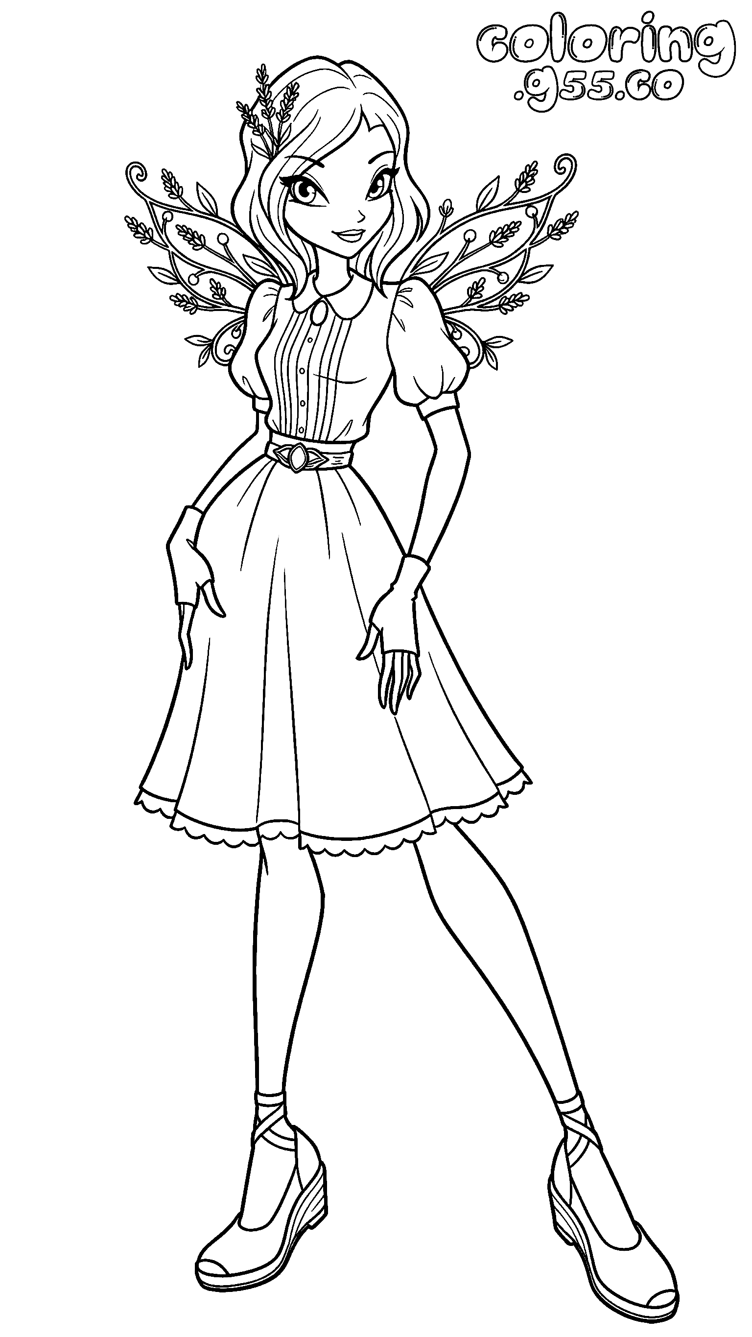 winx club tecna lavender nature fairy outfit line arts for kids