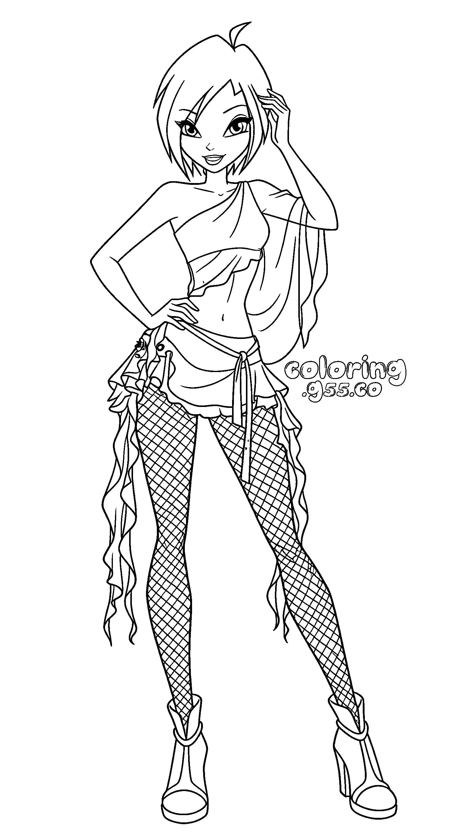 winx club tecna trendy fashion line art for kids