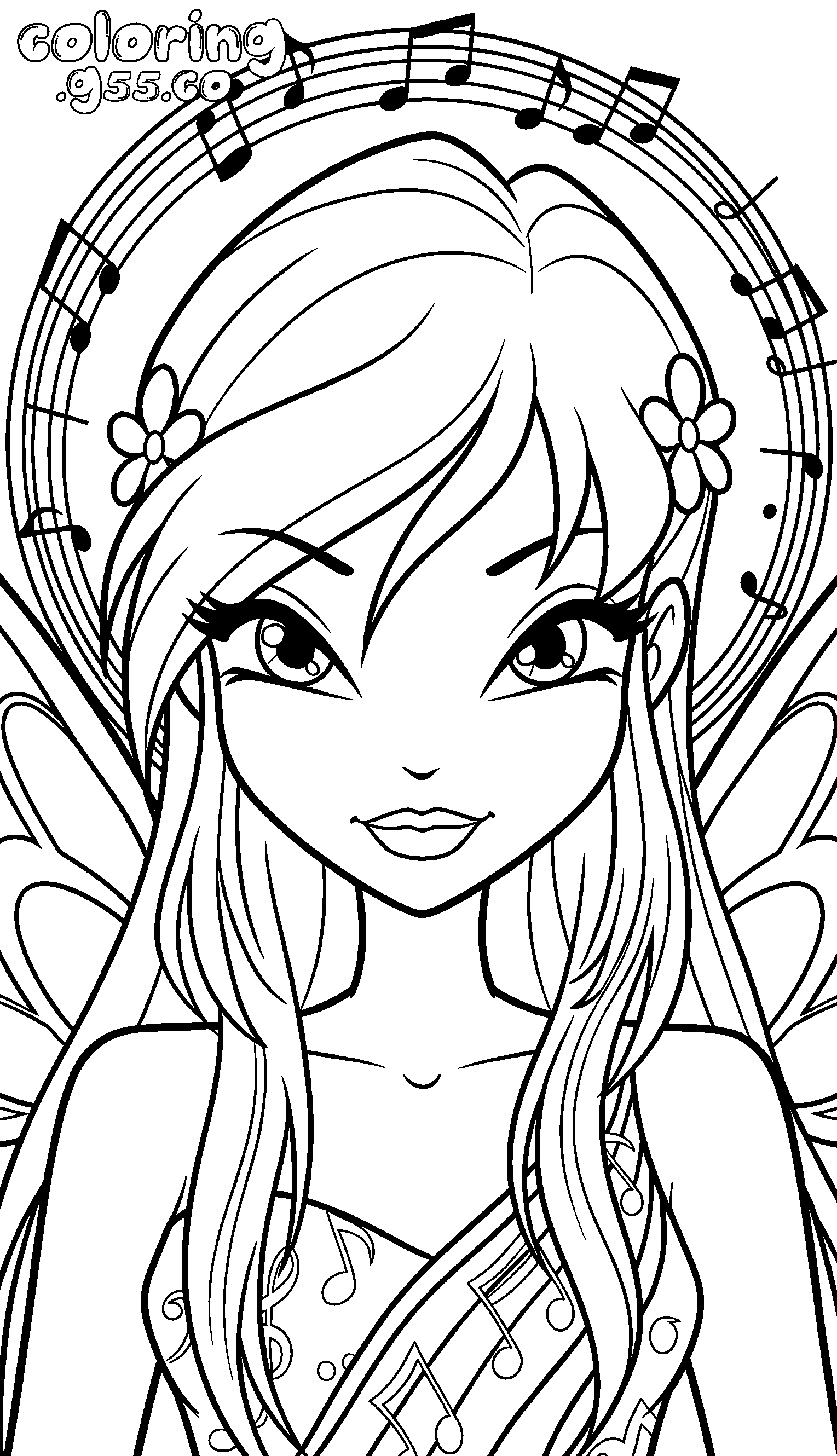 winx musa musical halo line art for kids