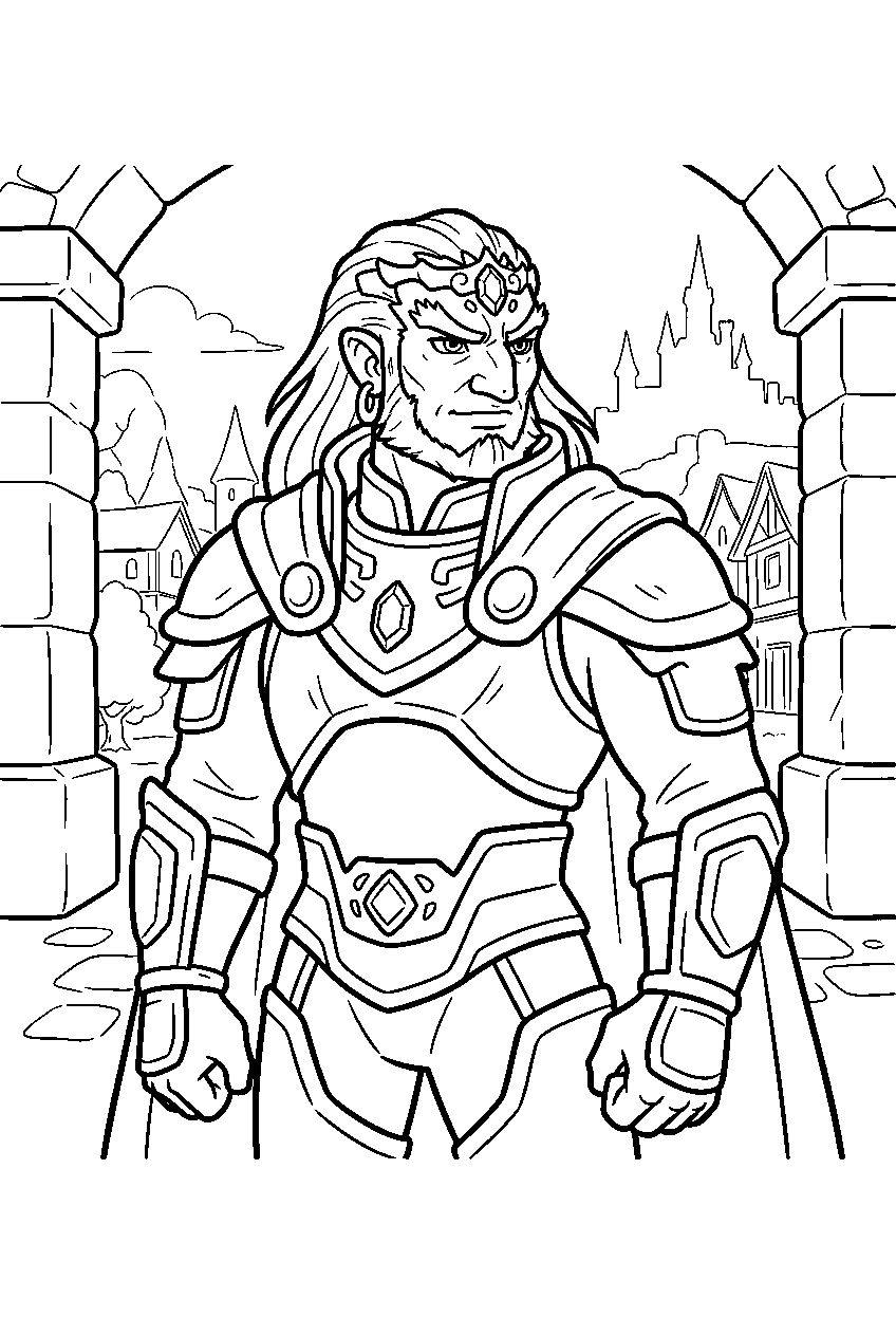 zelda ganondorf in castle town line art