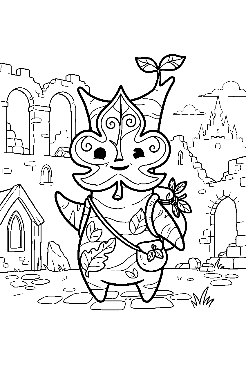zelda korok in castle town line art