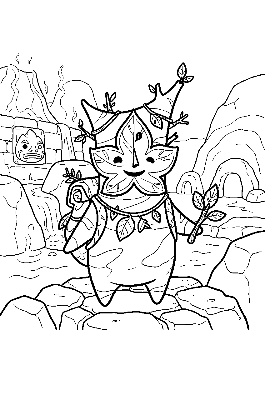 zelda korok in goron city line art