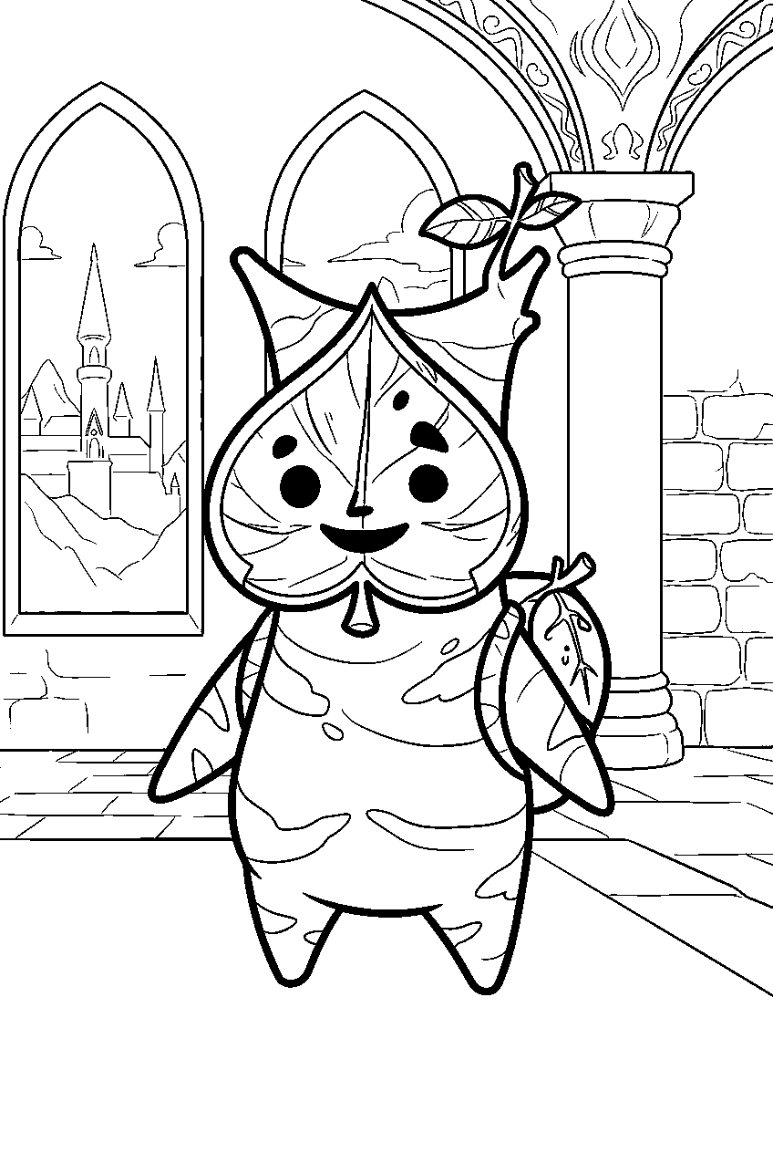 zelda korok in hyrule castle line art