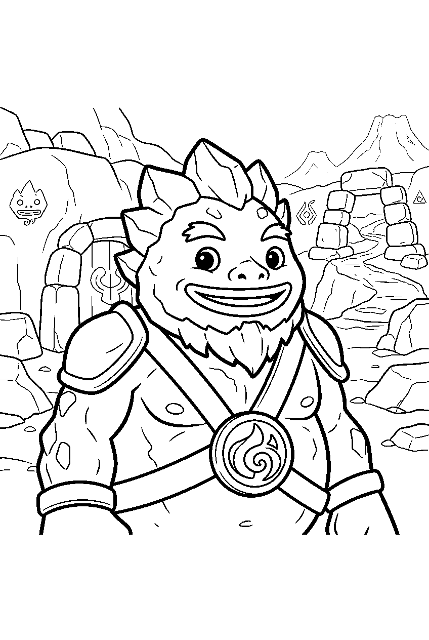 zelda characters in goron city line art