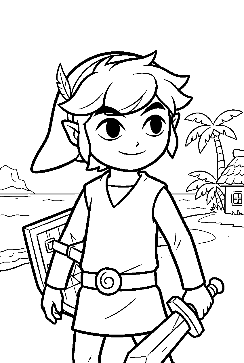 zelda characters on outset island line art