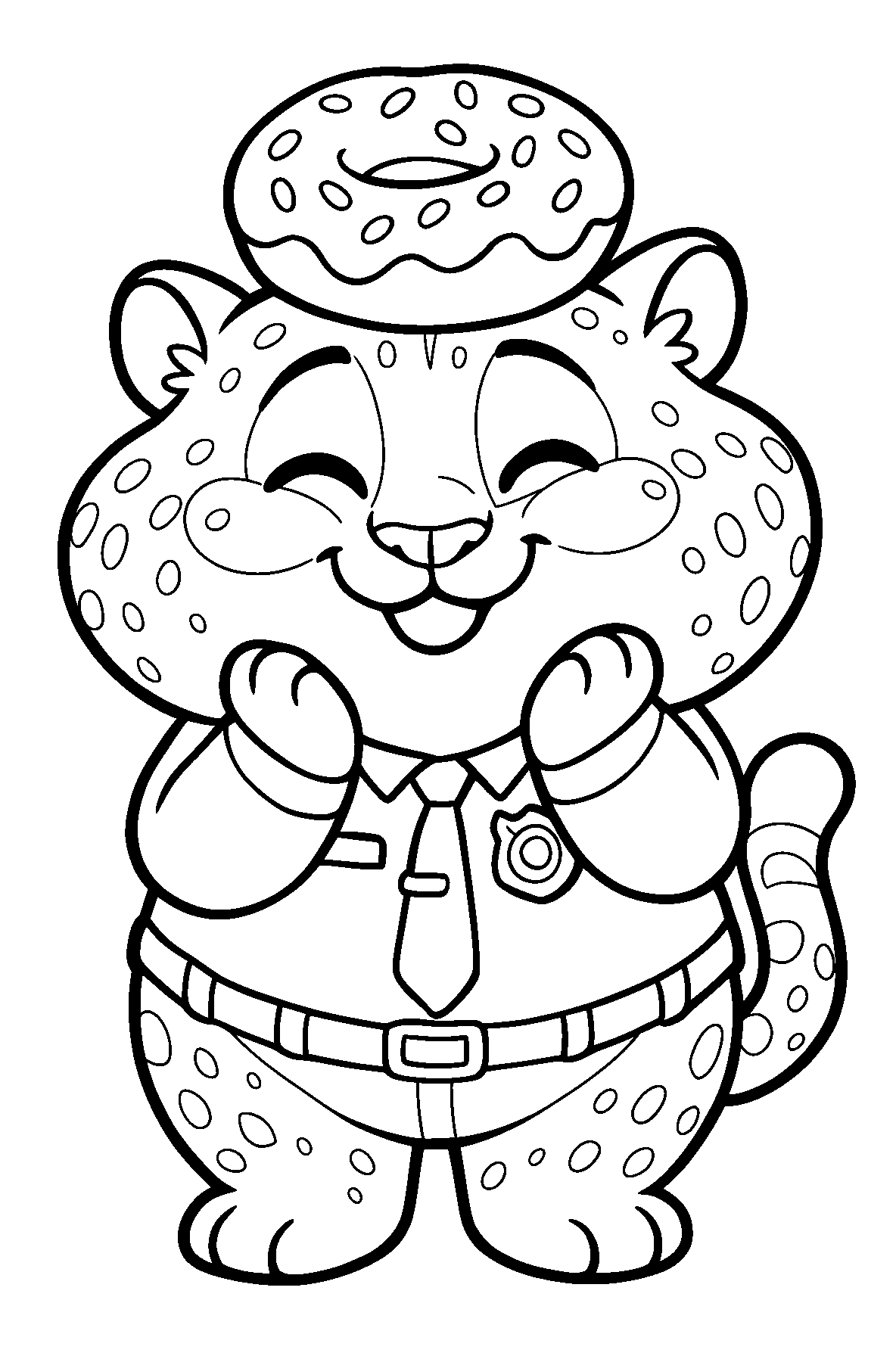 zootopia clawhauser donut delight line art