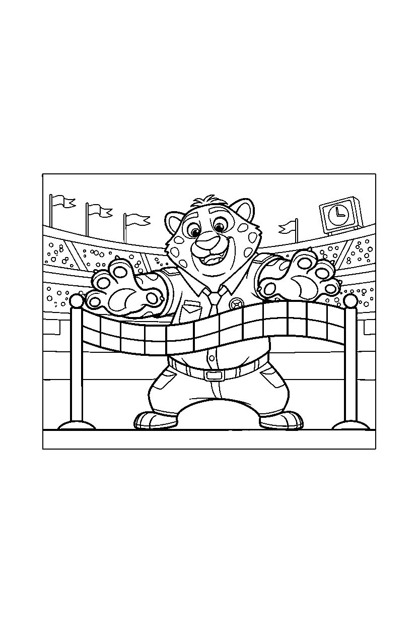 zootopia clawhauser reaching in finish area line art