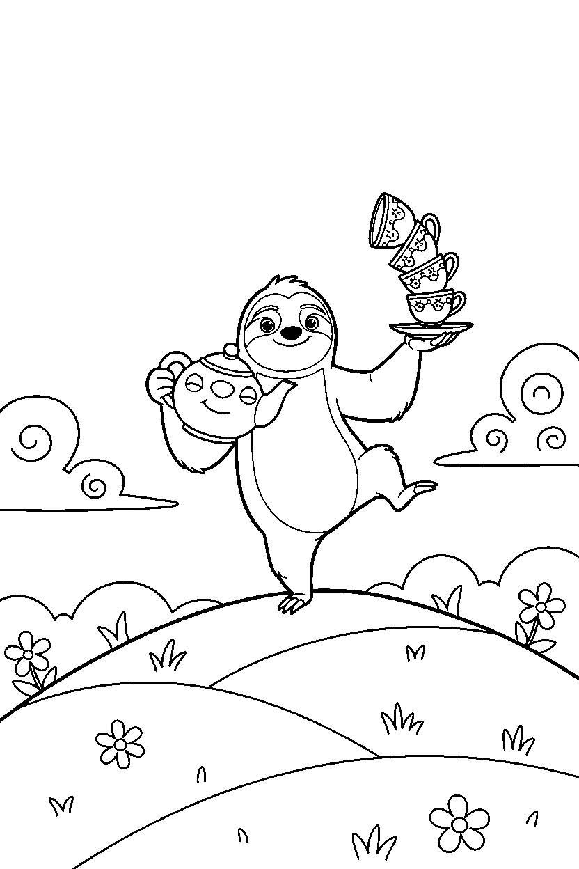 zootopia flash balancing on hill line art