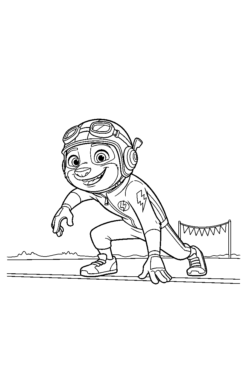 zootopia flash posing in start area line art