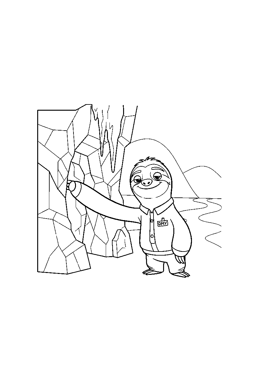 zootopia flash reaching in ice area line art