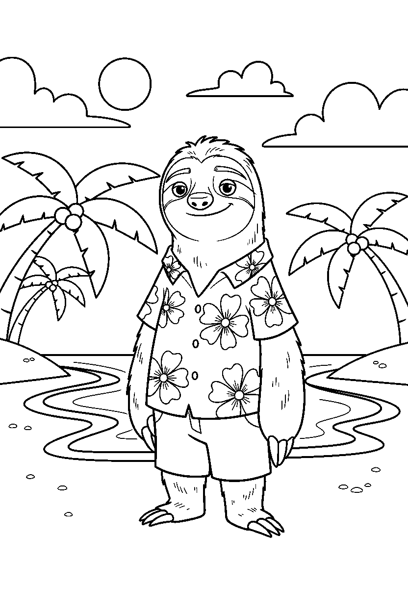 zootopia flash standing calmly on beach line art