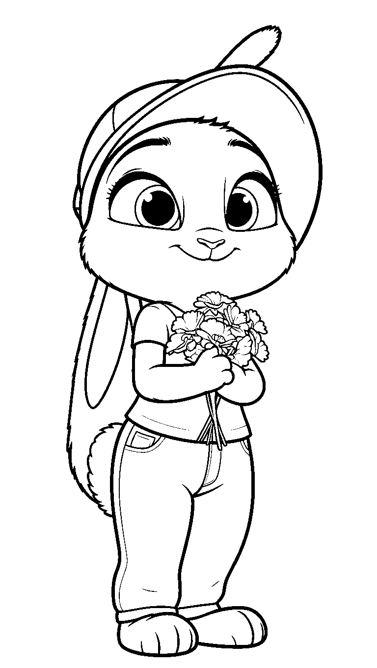 baby judy hopps flower coloring