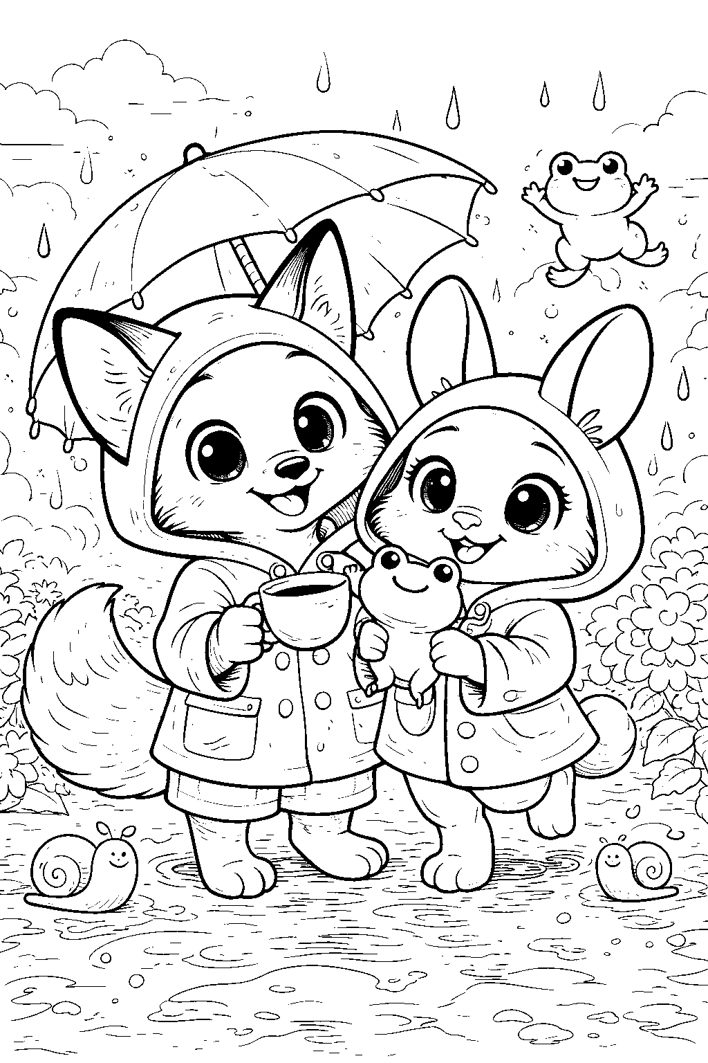 baby judy nick rainy day line art