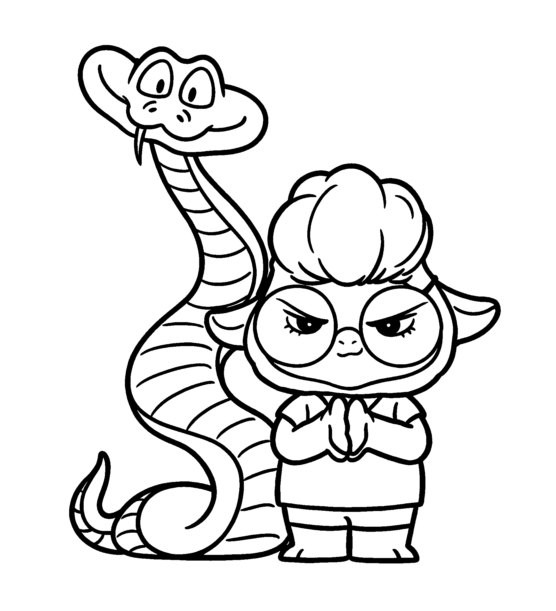 bellwether and gary de snake villainous duo zootopia line art