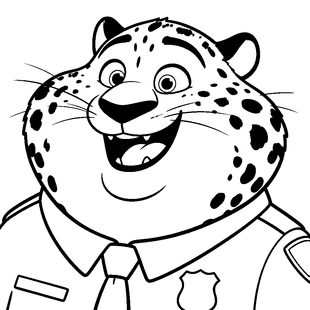cheerful officer clawhauser zootopia line art