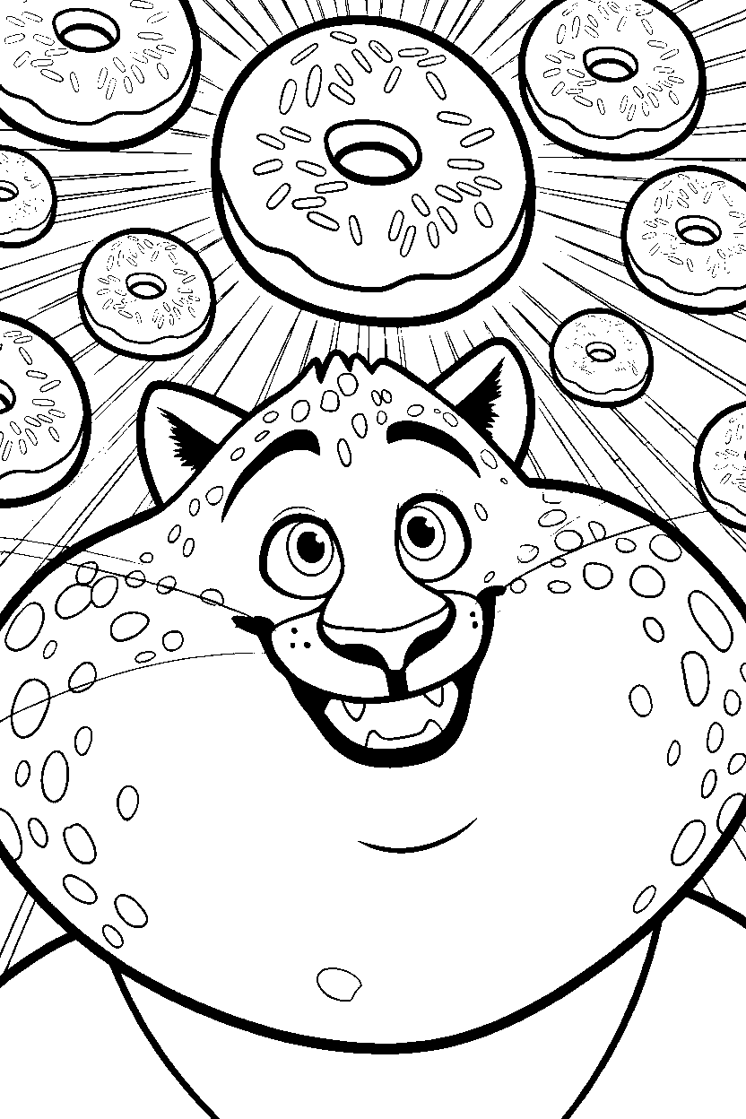clawhauser donut dreams zootopia line art