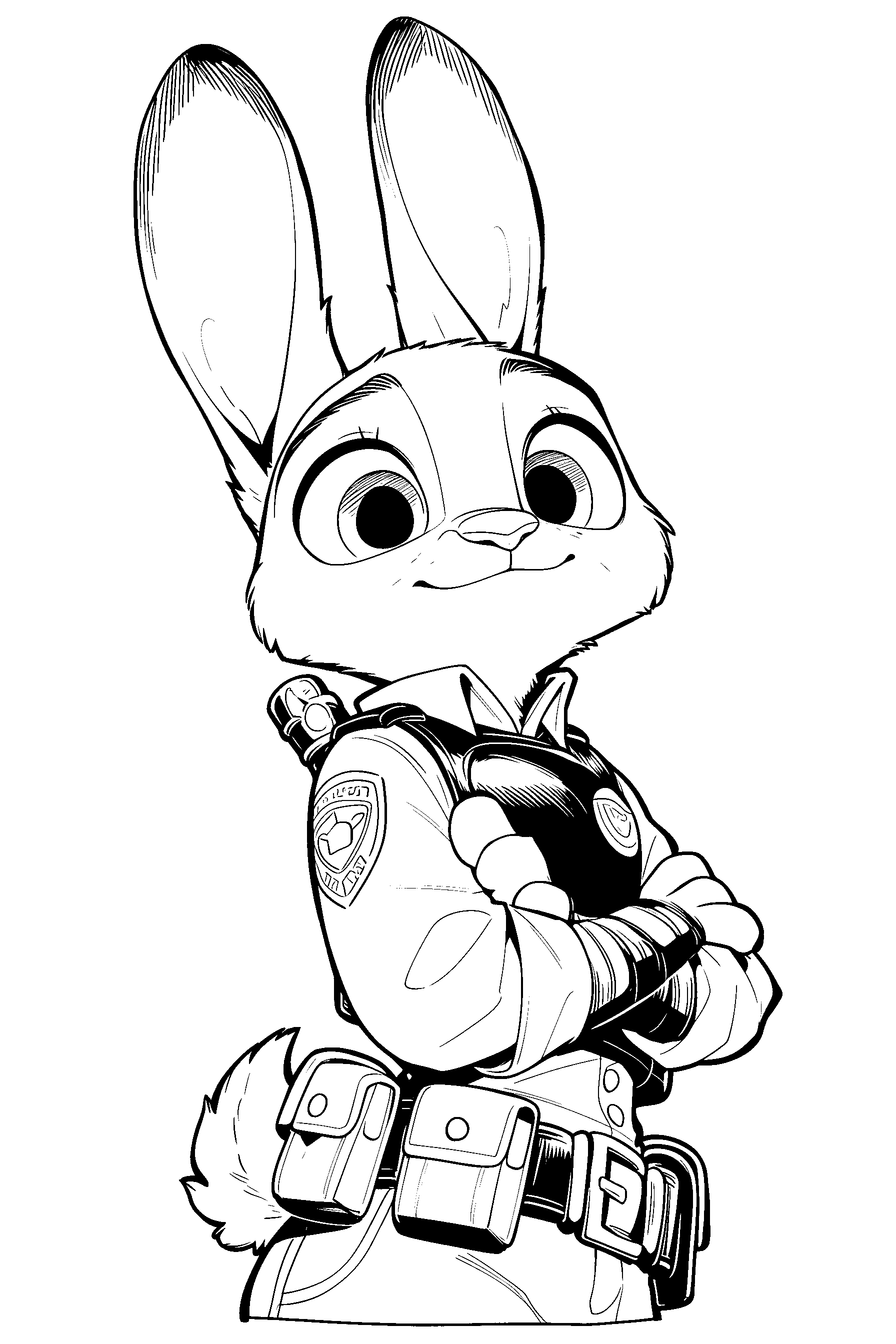 confident officer judy hopps zootopia line art