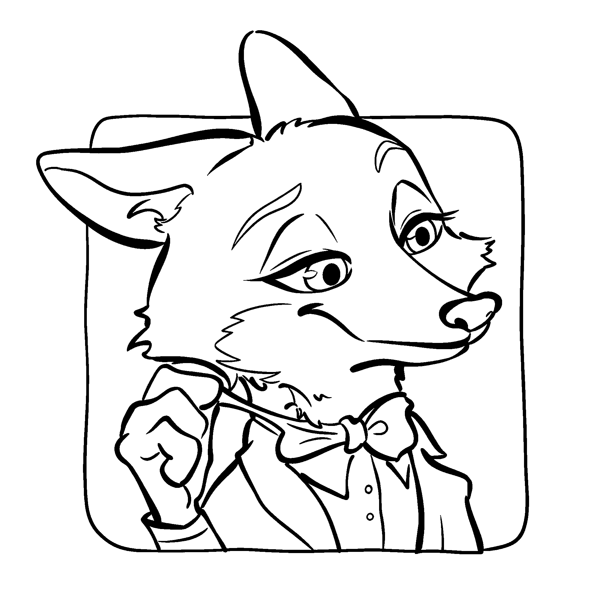 dapper nick wilde zootopia suit line art