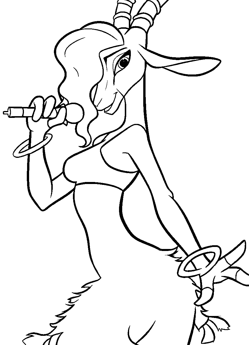 elegant gazelle superstar zootopia line art