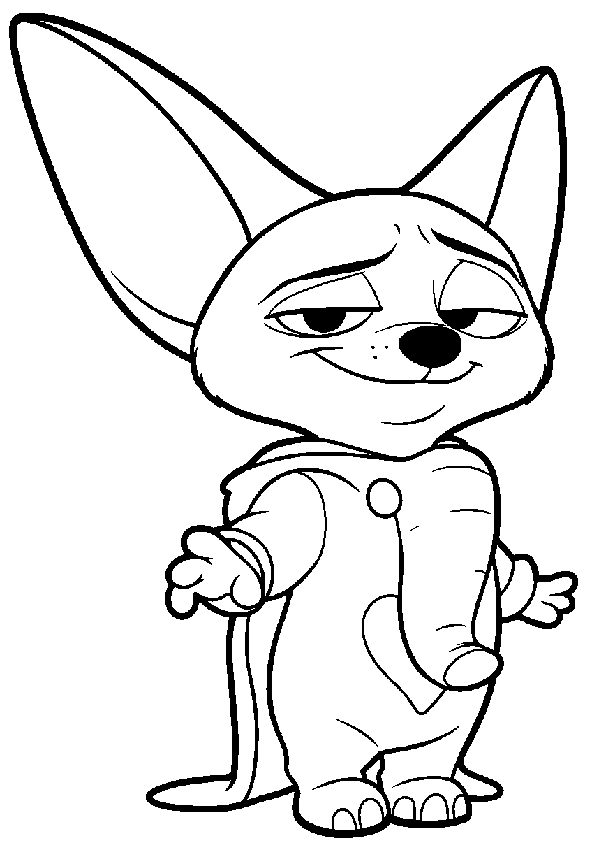 fennec fox finnick elephant costume line art