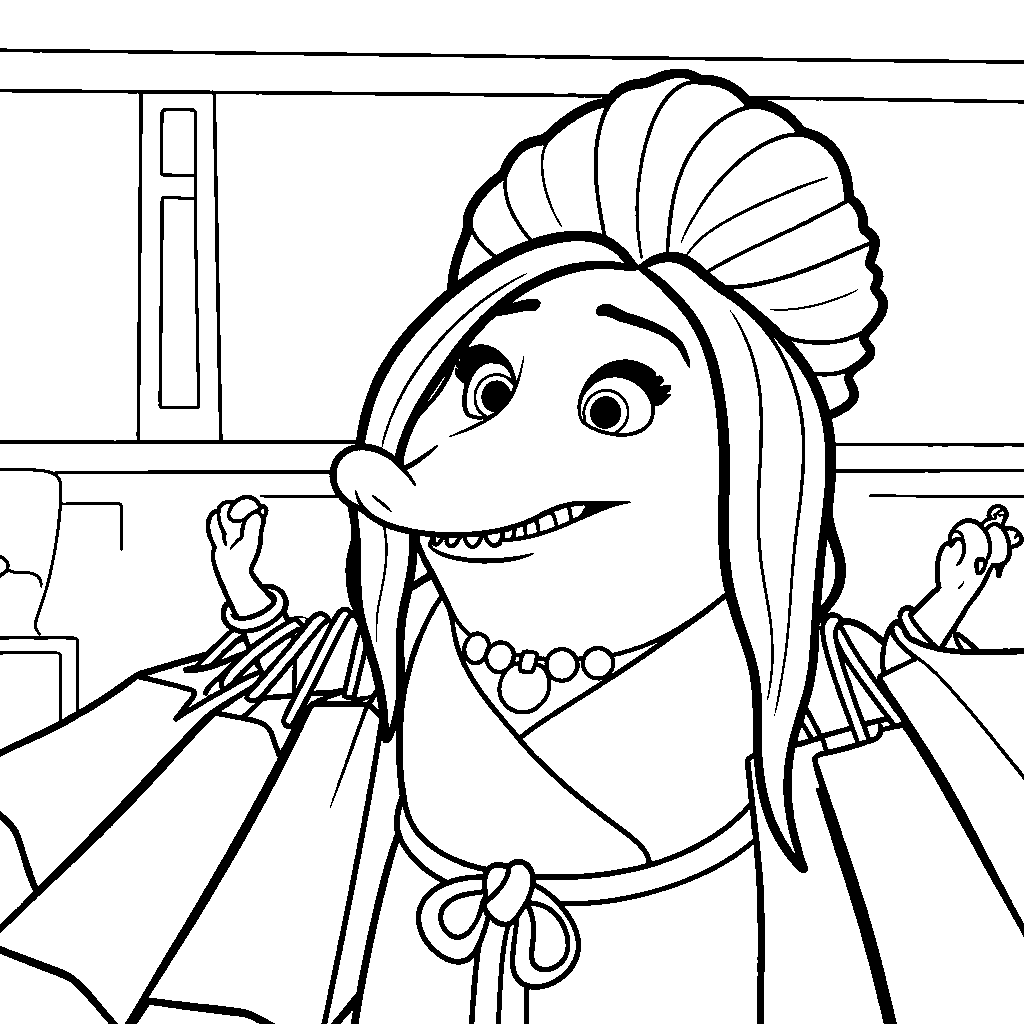 fru fru zootopia shopping spree line art