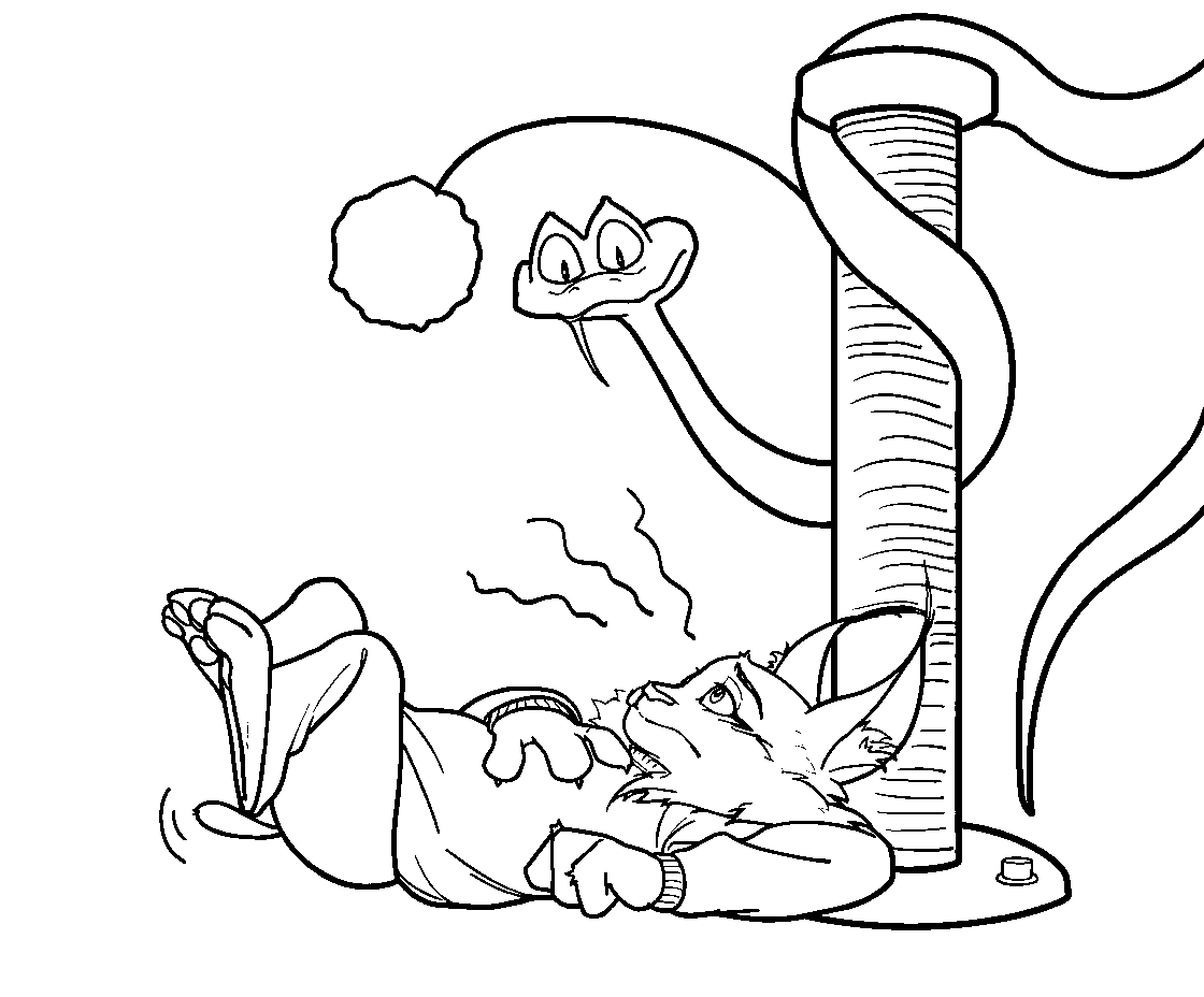 gary de snake and pawbert lynxley play time line art