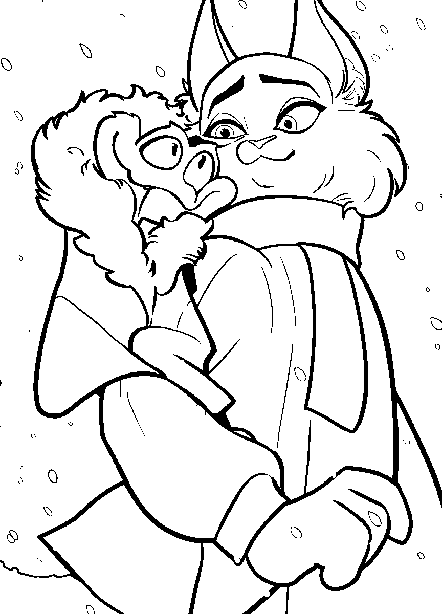 gary de snake and pawbert lynxley snowy zootopia line art