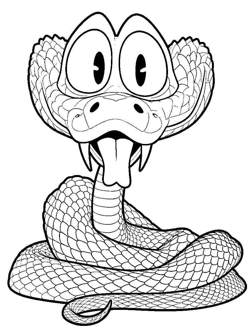 gary de snake zootopia coiled pose line art