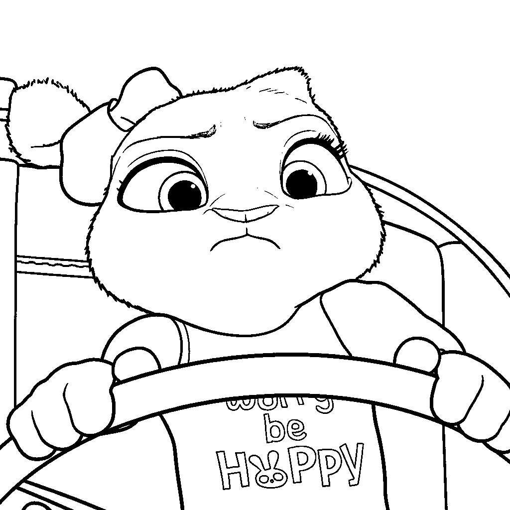 grumpy judy hopps driving line art