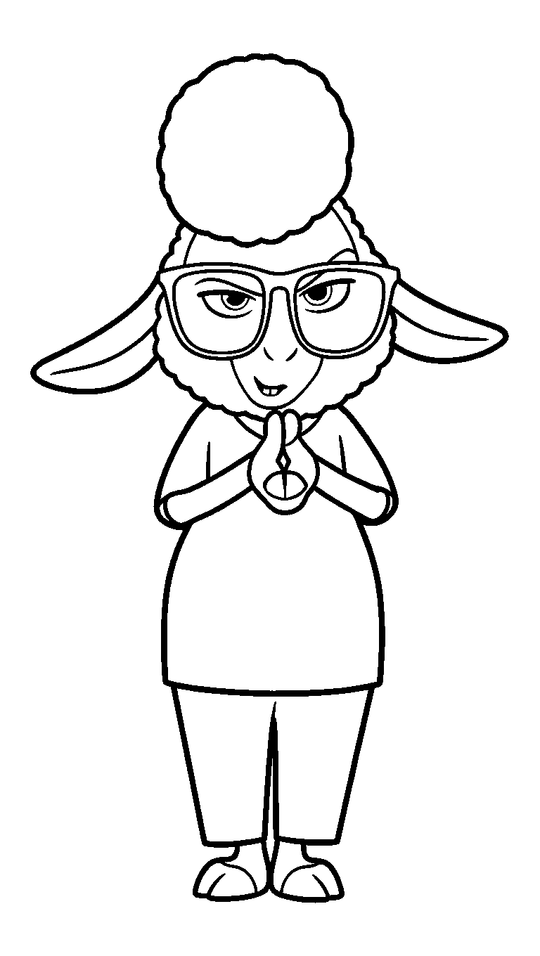 intriguing assistant mayor bellwether zootopia line art