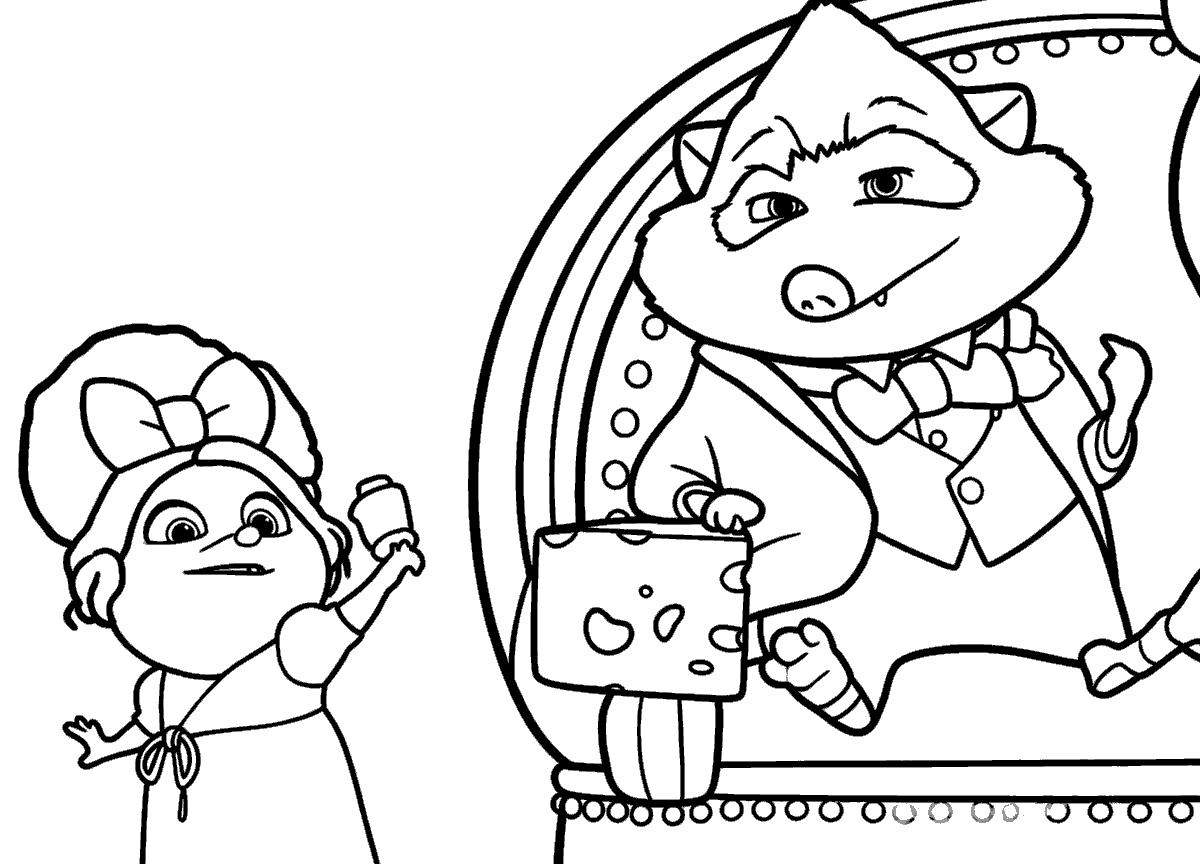 judith fru fru and mr big zootopia line art