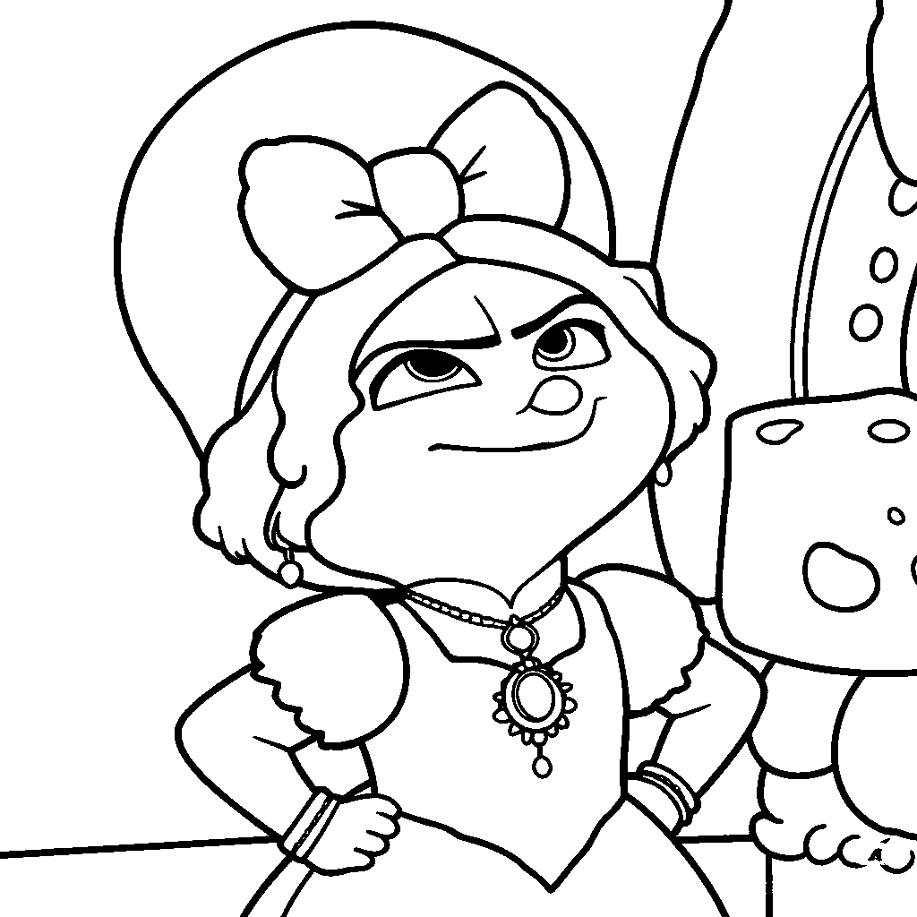 judith the granddaughter of mr big line art