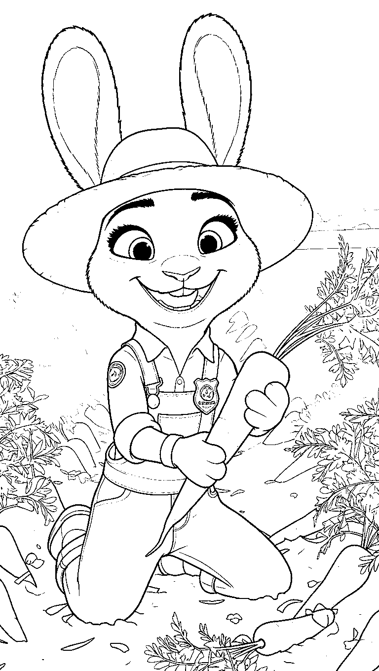 judy hopps carrot garden coloring
