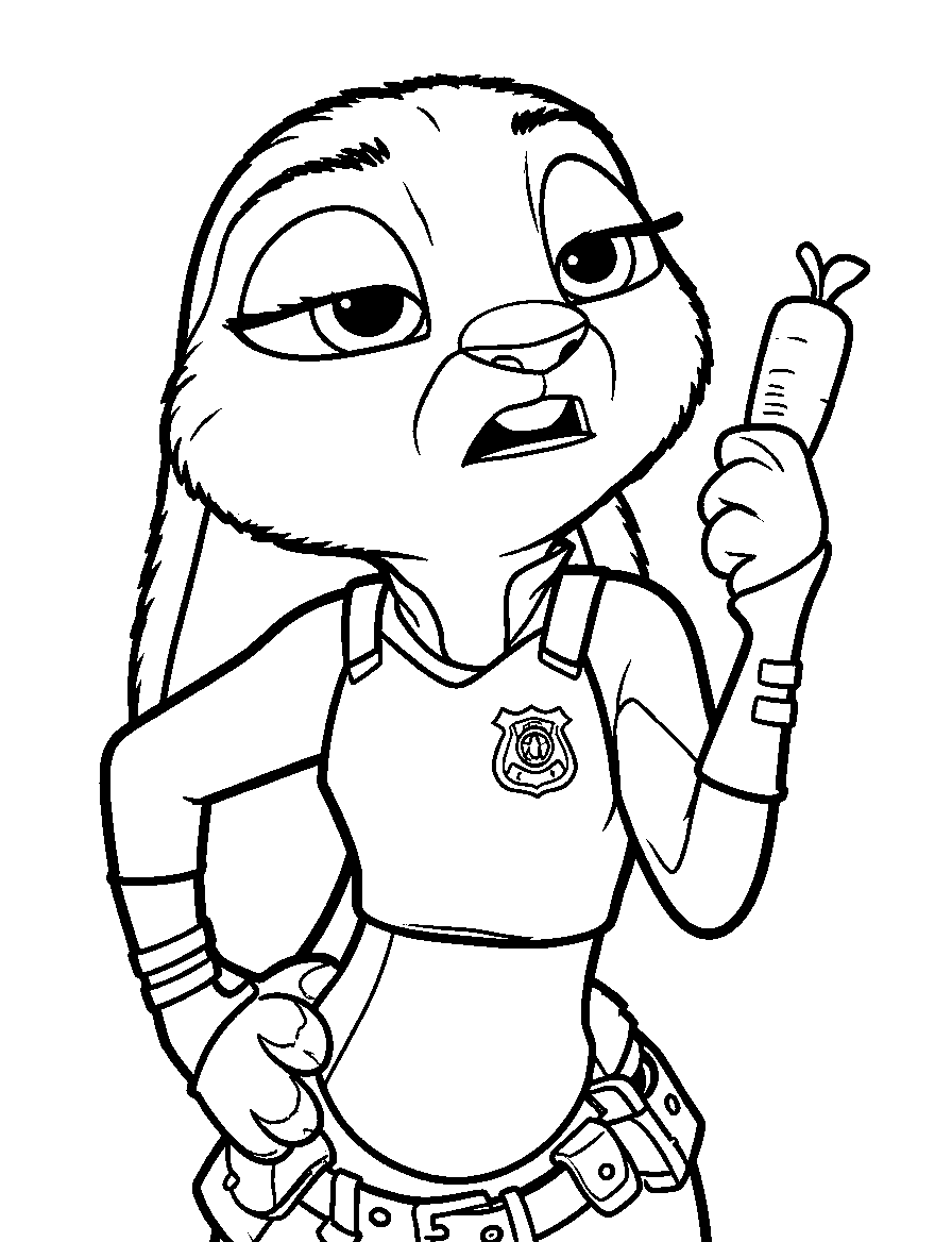judy hopps carrot pen line art