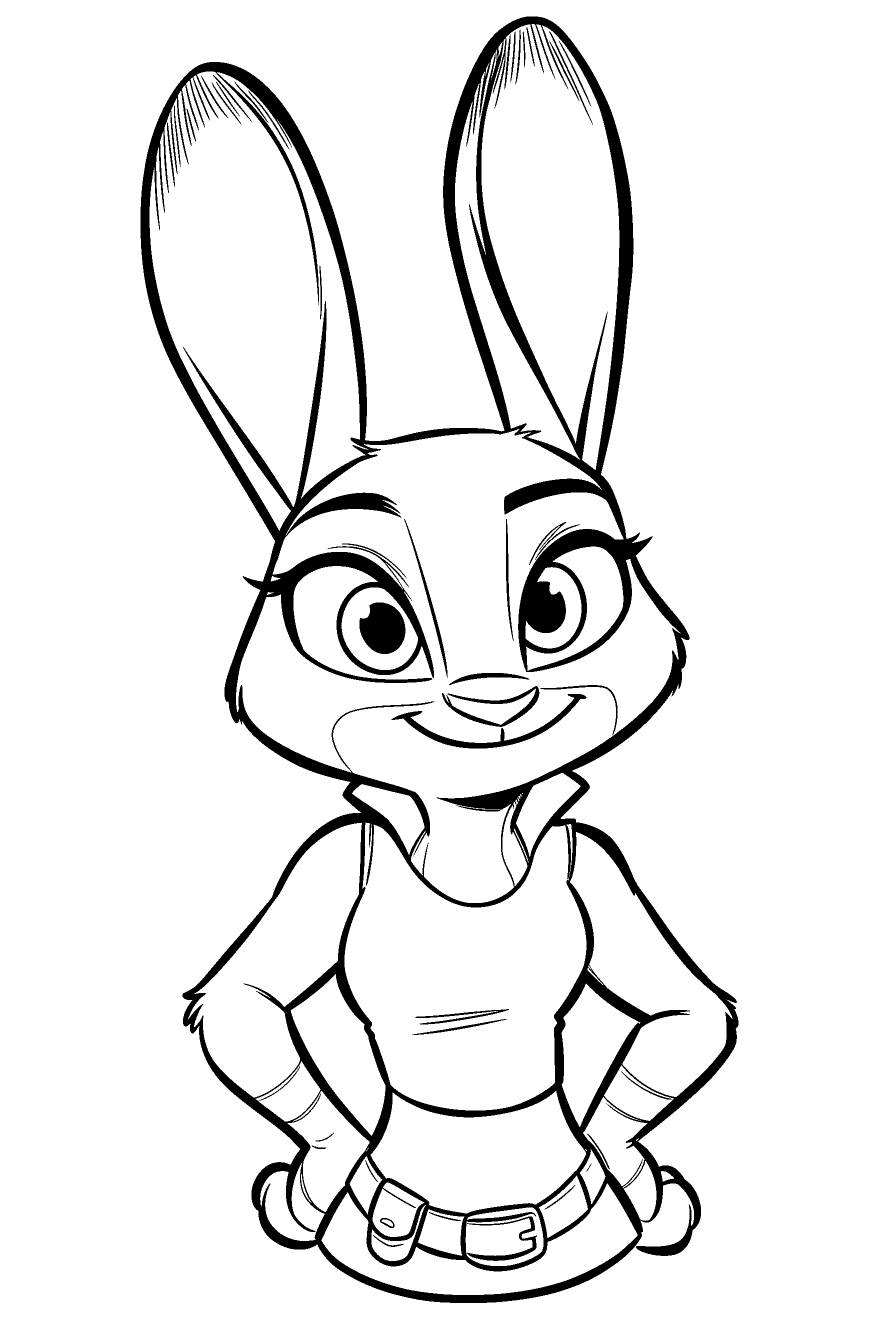 judy hopps confident hero pose line art
