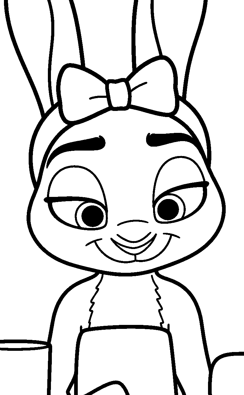 judy hopps cute bow line art