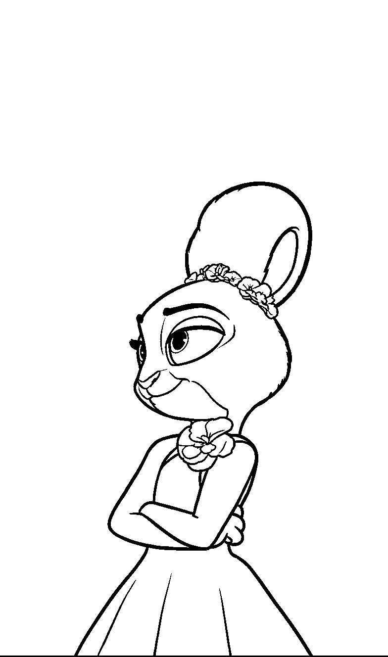 judy hopps floral crown dress coloring